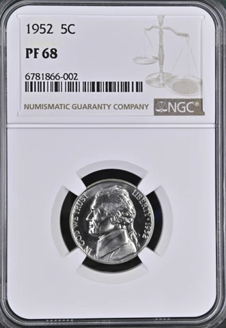1952 Jefferson Nickels thumbnail