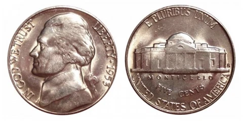 1953 Jefferson Nickels thumbnail