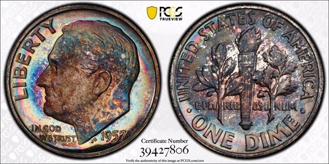 1957 D Roosevelt Dimes thumbnail
