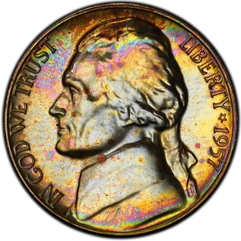 1957 Jefferson Nickels thumbnail