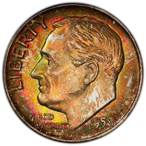 1958 D Roosevelt Dimes thumbnail
