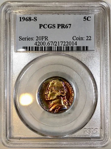 1968 Jefferson Nickels thumbnail