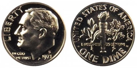 1971 Roosevelt Dimes thumbnail