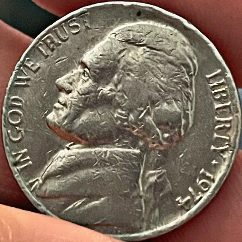 1974 Jefferson Nickels thumbnail
