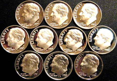 1980 D Roosevelt Dimes thumbnail