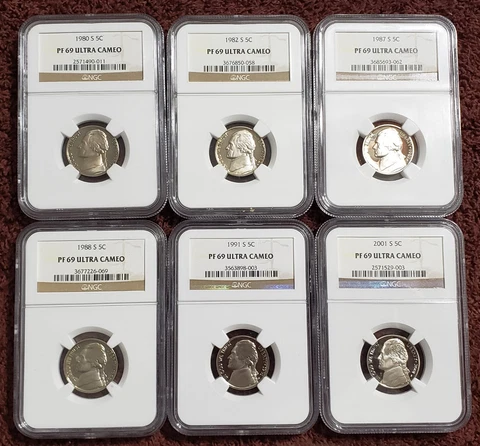 1980 Jefferson Nickels thumbnail