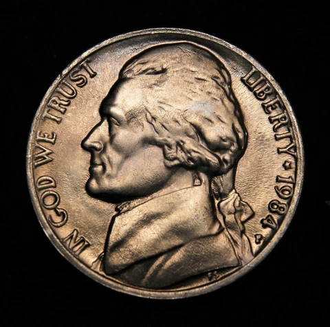 1984 Jefferson Nickels thumbnail