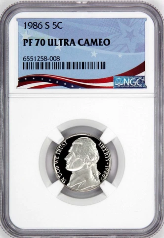 1986 Jefferson Nickels thumbnail