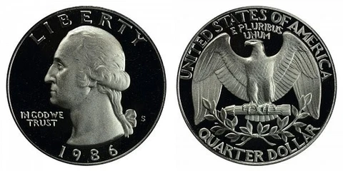 1986 P Washington Quarters thumbnail