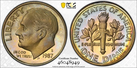 1987 P Roosevelt Dimes thumbnail