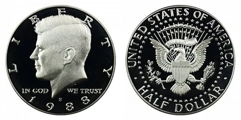 1988 D Kennedy Half Dollars thumbnail