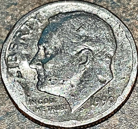 1990 D Roosevelt Dimes thumbnail