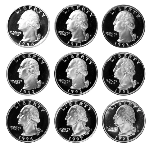 1990 D Washington Quarters thumbnail