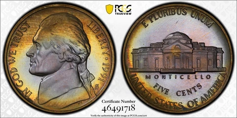 1991 Jefferson Nickels thumbnail