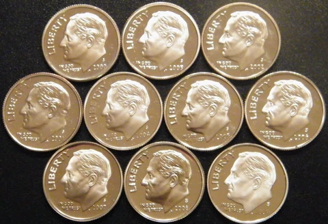 2000 Roosevelt Dimes thumbnail