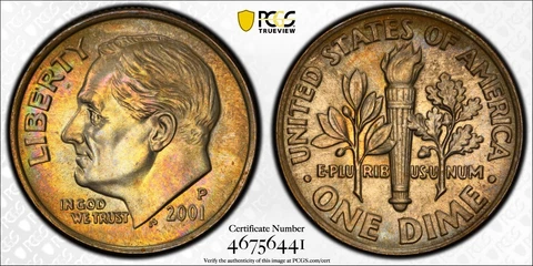 2001 D Roosevelt Dimes thumbnail