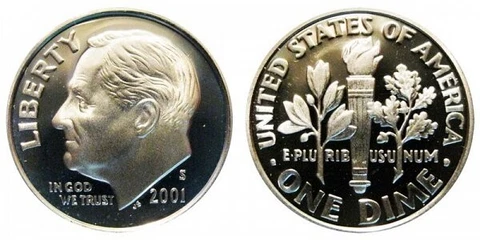 2001 P Roosevelt Dimes thumbnail
