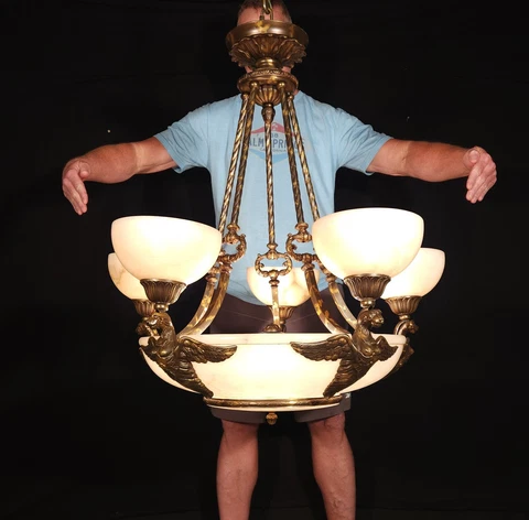 Antique Alabaster Chandeliers thumbnail