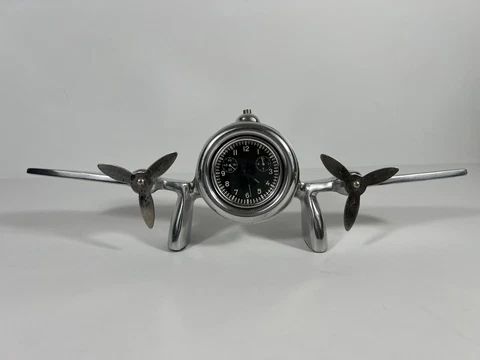 Antique Aluminum Desk Clocks thumbnail