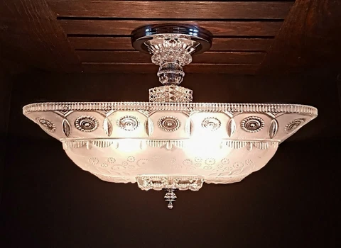 Antique Art Deco Semi-Flush Mounts thumbnail