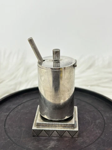 Antique Art Deco Silver Mustard Pots thumbnail