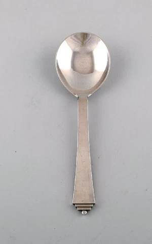Antique Art Deco Silver Serving Spoons