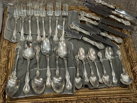 Antique Art Nouveau Silver Flatware Sets thumbnail