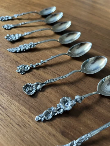 Antique Art Nouveau Silver Spoons thumbnail