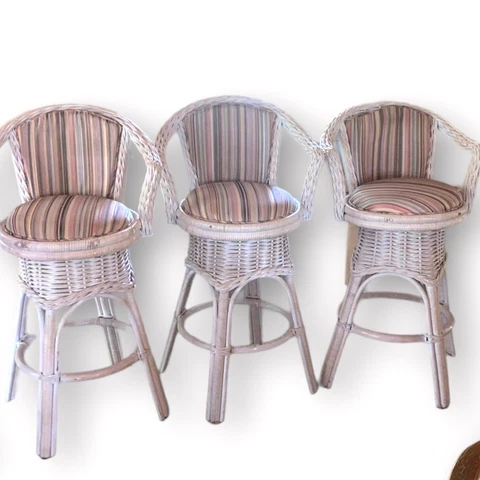 Antique Bamboo Bar Stools thumbnail