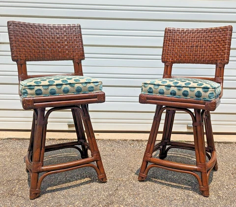 Antique Bamboo Bar Stools thumbnail