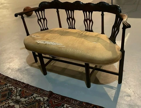 Antique Beige Settees thumbnail