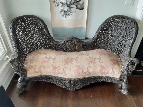 Antique Beige Settees thumbnail