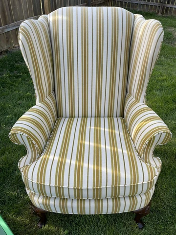 Antique Beige Wingback Chairs thumbnail