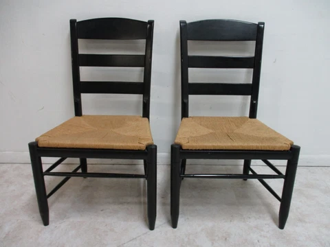 Antique Black Dining Chairs thumbnail