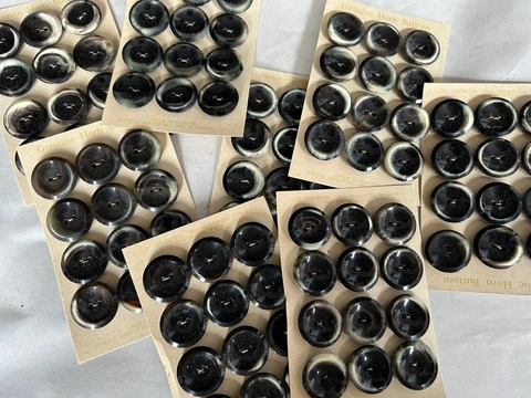 Antique Black Sewing 2-Hole Flat Buttons thumbnail