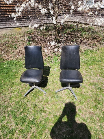 Antique Black Swivel Chairs thumbnail