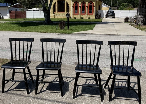 Antique Black Windsor Chairs thumbnail