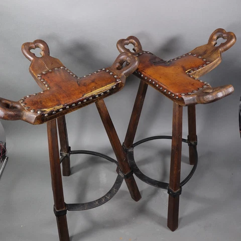 Antique Brown Bar Stools thumbnail