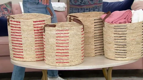 Antique Brown Linen Baskets thumbnail