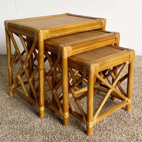 Antique Brown Nesting Tables thumbnail