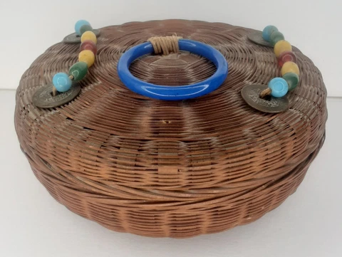 Antique Brown Sewing Baskets thumbnail