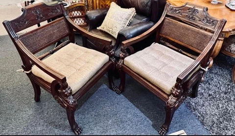Antique Carvings Accent Chairs thumbnail