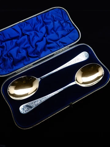Antique Edwardian Silver Serving Spoons
