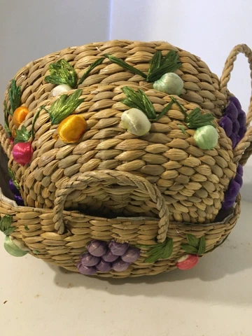 Antique Embroidered Basket Liners thumbnail