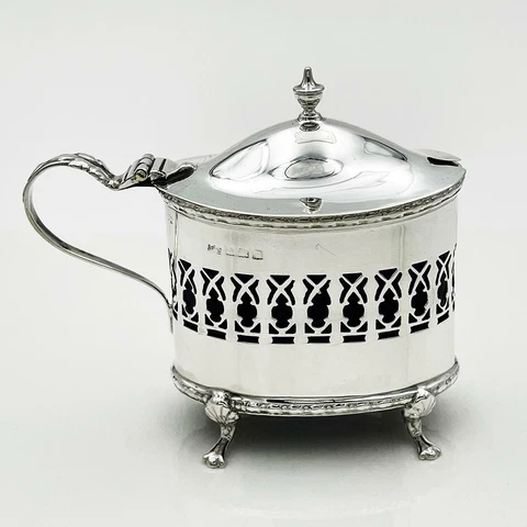 Antique George V Silver Mustard Pots thumbnail