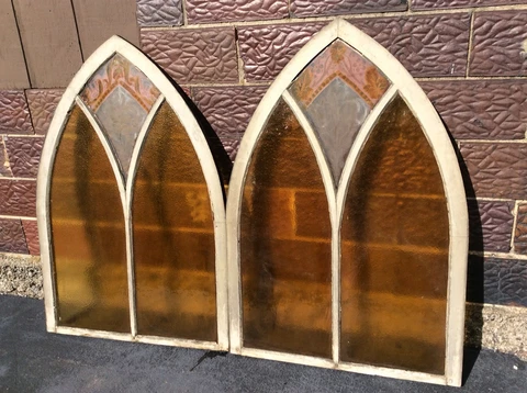 Antique Gothic Stained Glass Church Windows thumbnail
