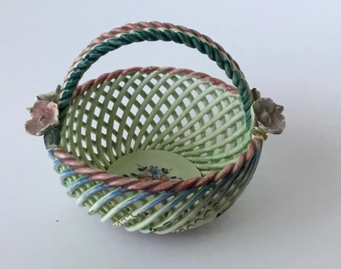 Antique Hand Painted Miniature Baskets thumbnail