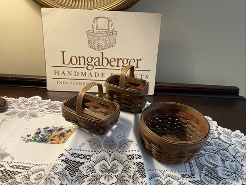 Antique Leather Miniature Baskets thumbnail