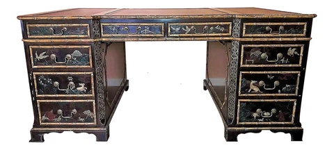 Antique Leather Partners Desks thumbnail