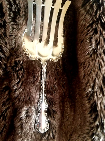 Antique Louis XV Silver Serving Forks